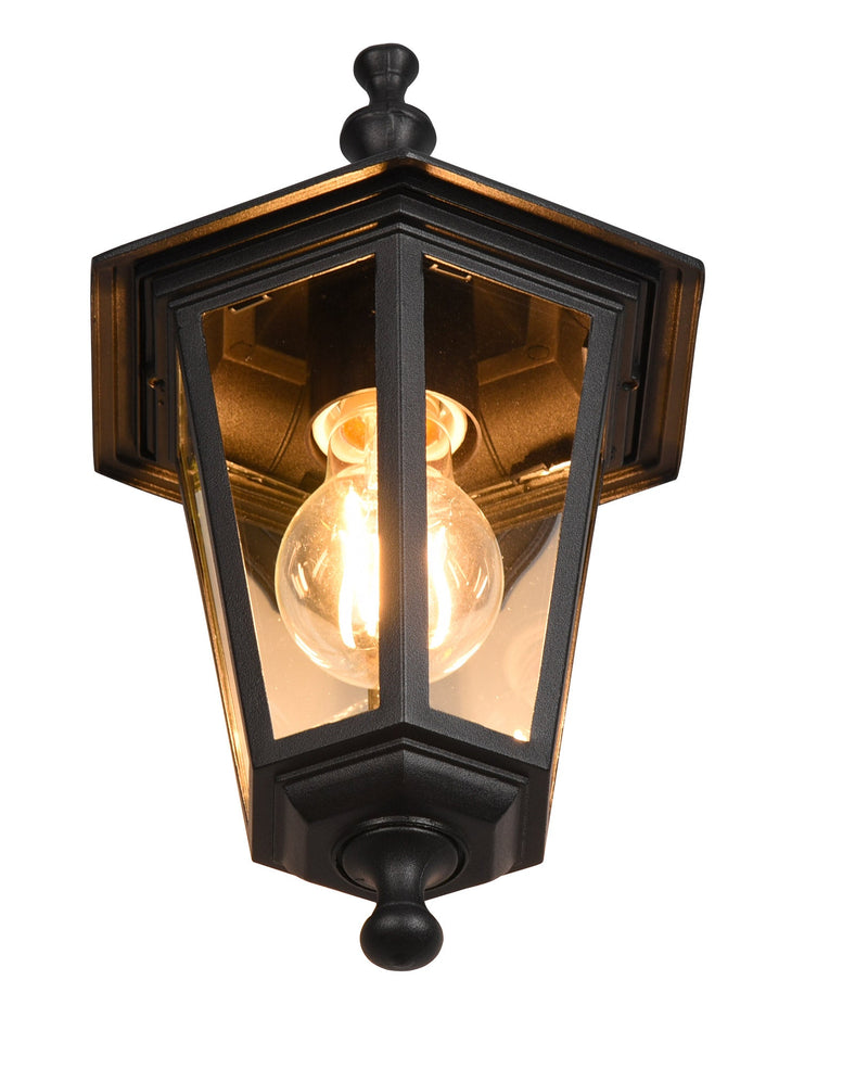 Applique da Esterno Attacco E27 in Alluminio Nero Opaco