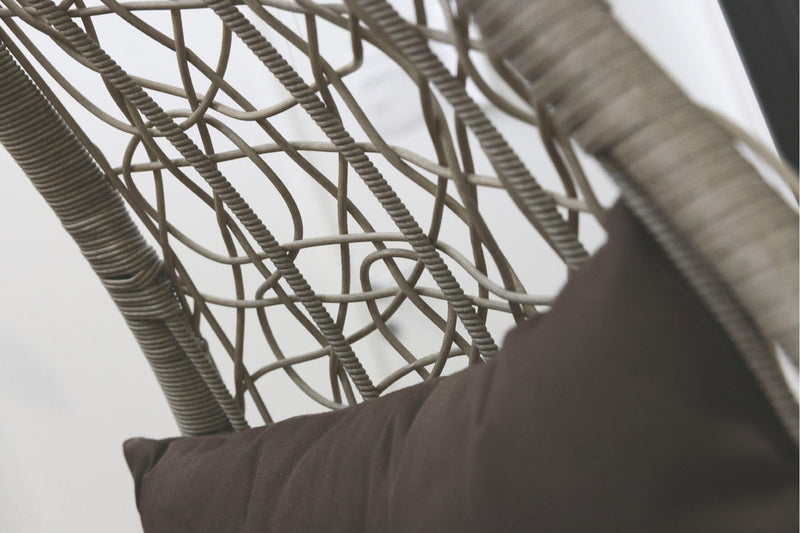 Amaca Dondolina da Giardino in Metallo e Polyrattan Soriani Goccia Grigia e Marrone