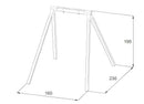 Altalena da Giardino 1 Posto 160x230x195 cm in Legno