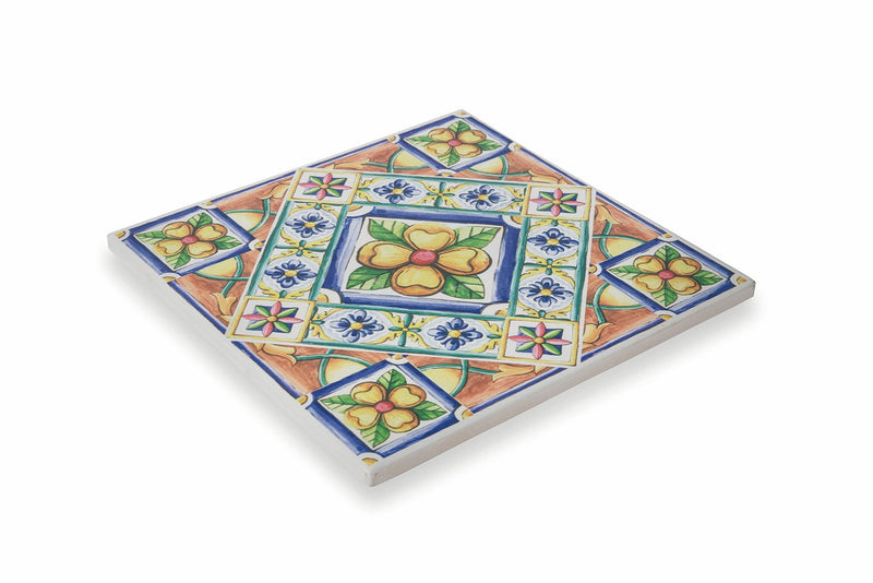 Sottopentola Quadrato in Ceramica Fondo in Sughero 16x16 cm VdE Tivoli 1996 Costiera