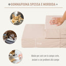 Scala Materassino 2 in 1 per Cani e Gatti Beige 67x39x10 cm 