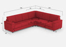 Divano Angolare 6 Posti 286x246x85 cm Marrak in Tessuto Rosso