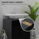 Mobile Sotto Lavabo Bagno 2 Ante 60x30x60 cm in Legno Nero