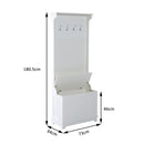 Mobile per Ingresso con Panca Contenitore e Appendiabiti in Legno Bianco 