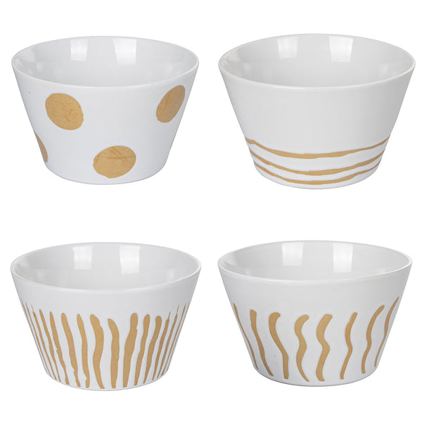 Set 4 Ciotole Ø14x8,5 cm 700 ml in Gres VdE Tivoli 1996 Geometry online
