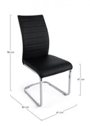Set 4 Sedie 41x60x98 cm Myra in Ecopelle Nero