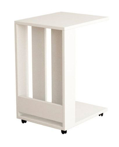 Tavolino da divano 37x45x67 cm Edi porta pc e riviste bianco