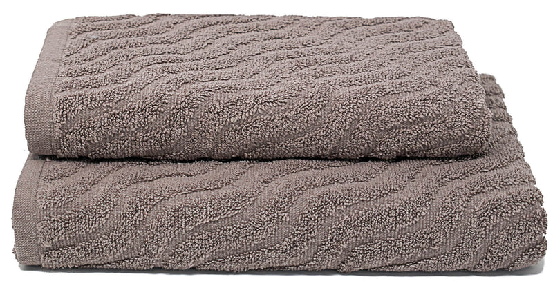 Set Spugna Asciugamani Ospite + Salvietta Sally Onda Tortora