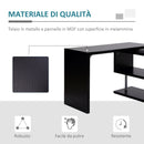 Scrivania da Ufficio Angolare per Computer con Scaffali in Legno Nero 120x106x75 cm 