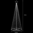 Albero Natale Luminoso 340 cm Bianco Freddo 991 LED Decorazione Metallo Esterno