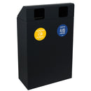 Pattumiera per Raccolta Differenziata 2 Scomparti 120 L 60x30x96 cm in Acciaio Verniciato Antracite