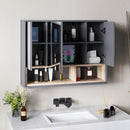 Pensile da Bagno con Armadietto 3 Ante Ammortizzate 80x20x60 cm Grigio   