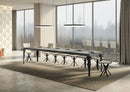  Tavolo Allungabile 130-390x90x77 cm Paxon Premium Cemento Telaio Antracite
