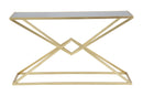 Console Piramid 130x40x75 cm in Ferro e Vetro Oro e Nero
