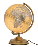 Mappamondo Arancione con Luce Ø25x38 cm Metallo e Plastica Oro Ruggine e Argento