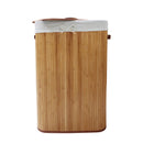 Cesto Portabiancheria 60x40x27 con Maniche e Coperchio in Bambù