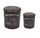 Set 2 Pouf Contenitore Tondo in MDF Moto Nero