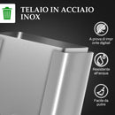 Pattumiera a Pedale 3 Sezioni da 20L 61,9x36,6x56,7 cm in Acciaio Inox e PP  