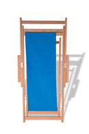 Sedia Sdraio Pieghevole Regolabile in Legno Marea Tessuto Acrilico Blu