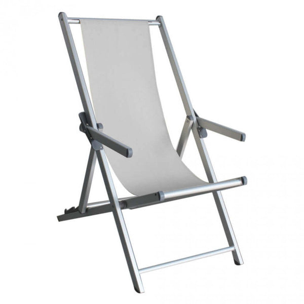 Sdraio Mare Textilene con Braccioli 98x67,5x106 h cm in Textilene Bianco sconto
