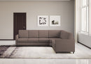 Divano Angolare 6 Posti 281x221x85 cm Karay in Tessuto Talpa