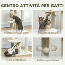 Albero Tiragraffi per Gatti con Lettino 48,5x40x76 cm in Peluche e Iuta Beige 