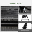 Dondolo 3 Posti 200x120x170 cm in Acciaio e Tessuto Nero