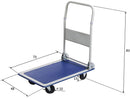 Carrello Pieghevole da Trasporto 150 Kg in Acciaio Blu