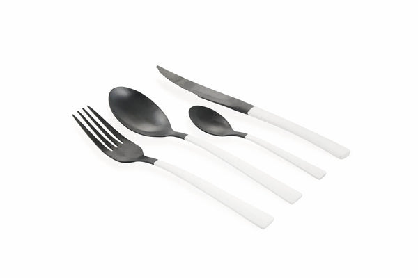 Servizio Set di Posate 24 Pezzi in Acciaio Villa d'Este Home Tivoli Inverse Nero/Bianco sconto