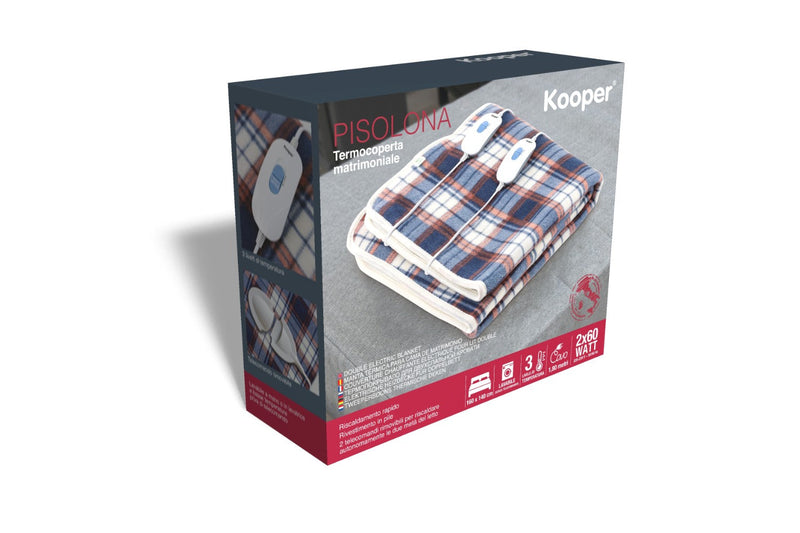 Coperta Termica Elettrica Matrimoniale in Pile 120W Kooper Pisolona