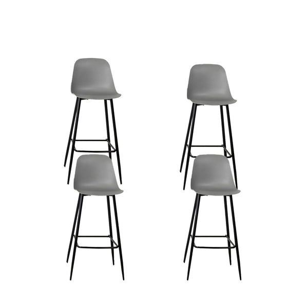 Set 4 Sgabelli 47x37xH103 cm in Polipropilene e Metallo Frida Grigio Chiaro sconto