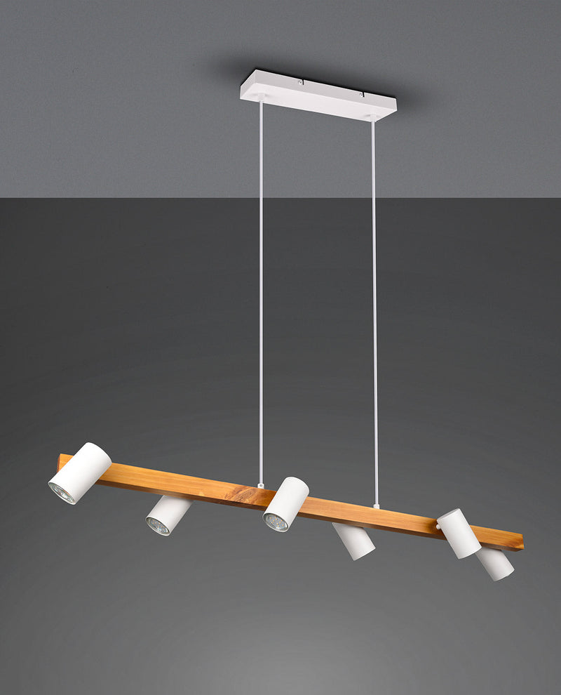 Lampada a Sospensione da Interno Attacco GU10 in Metallo Bianco Opaco