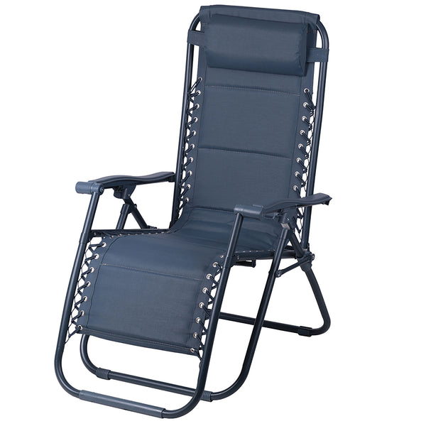 prezzo Sedia Gran RelaxImbottita Reclinabile E Richiudibile 65x90x110 cm in Acciaio PVC e Poliestere Blu Rio Plus