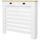 Copri Termosifoni 111x19x95,5 cm con 2 Cassetti in MDF Bianco      