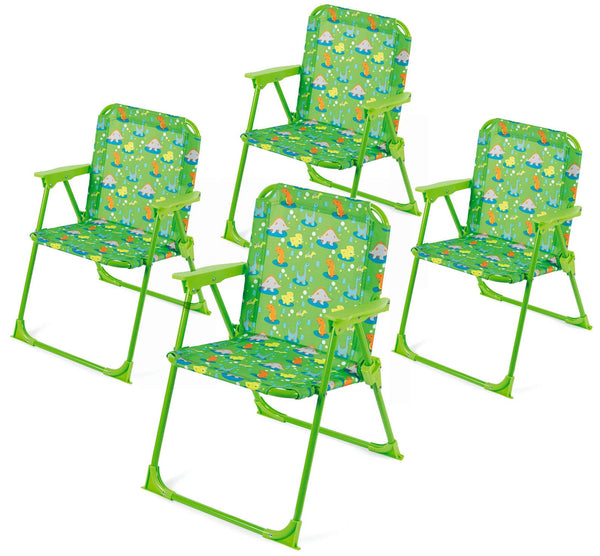 Set 4 Sedie Mare Spiaggine Pieghevoli per Bambini Soriani Oxford Dinosauri sconto