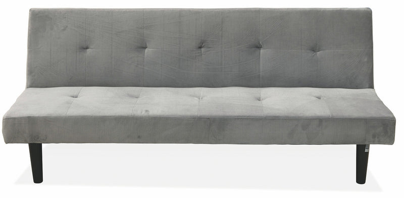 Divano Letto 2 Posti 166x77x65,5 cm in Velluto Soriani Grigio Scuro