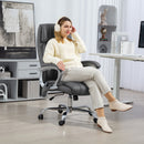 Sedia da Ufficio Massaggiante a 6 Punti e Inclinabile 66x72x113-121 cm in pelle PU Grigio Carbone   