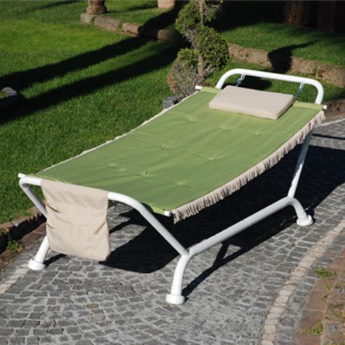 Amaca a Dondolo con Struttura in Ferro e Telo in Poliestere Verde 230X98X82 Cm prezzo