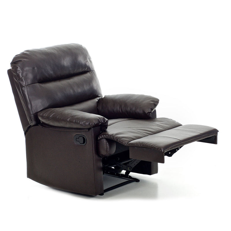 Poltrona Relax Reclinabile Manuale in Similpelle Mara Marrone