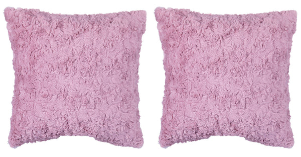 Set 2 Cuscini Decorativi 43x43x6 cm in Poliestere VdE Tivoli 1996 Furry Rosa online