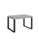 Tavolo Allungabile 140-400x90x77 cm Tecno Premium Cemento Telaio Antracite 
