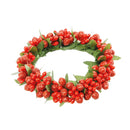 Set 6 Giro Candela con Bacche Ø10 cm Rosso