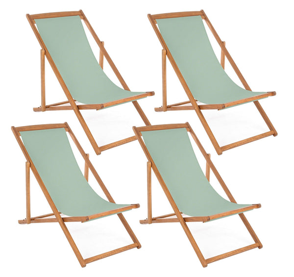 Set 4 Sedie Sdraio Reclinabile Pieghevole 60x106x88 cm in Legno Relax Noemi Salvia prezzo