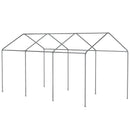 Box Auto da Esterno 600x295x265-310 cm in Acciaio e Polietilene Beige