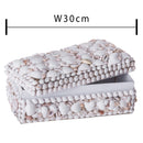 Set 2 Scatole Rett Decori Conchiglie 30 cm