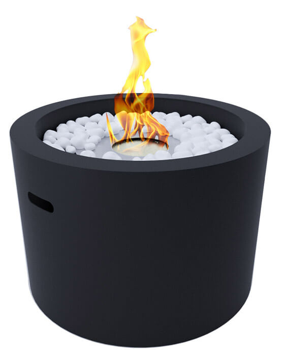 sconto Camino a Bioetanolo da Pavimento Ø47,5 cm in Acciaio Nero