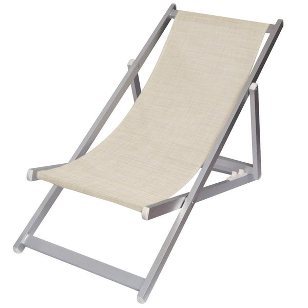 Sedia Sdraio Pieghevole 3 Posizioni in Alluminio e Textilene Tortora acquista