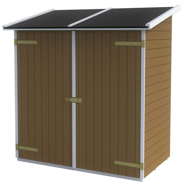 prezzo Casette Box da Giardino in Legno Porta Utensili 149x84x172 cm con 2 Porte Ecla Noce