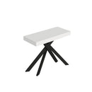 Consolle Allungabile 90-196x40x77 cm Saki Small Premium Bianco Frassino Gambe Antracite 