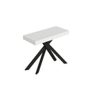 Consolle Allungabile 90-300x40x77 cm Saki Premium Bianco Frassino Gambe Antracite 